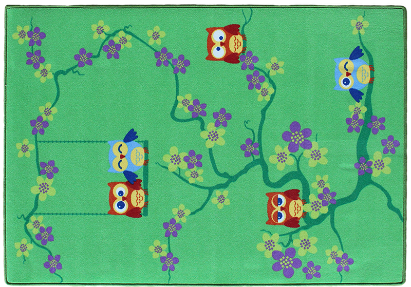 Teppich Eulen grün